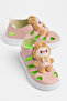 Children's Unisex Powder Light Sole Teddy Bear Detailed Velcro Sandals - 3