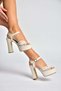Y246058709 Platform Thick Heeled Wedding Dress Shoes with Lace Detail - 4