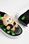 Children's Unisex Black Light Sole Teddy Bear Detailed Velcro Sandals - 4