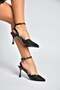 Y752044206 Black Lace Thin Heeled Women's Shoes - 2