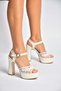 Y246058709 Platform Thick Heeled Wedding Dress Shoes with Lace Detail - 5