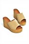 Y996559902 Beige Suede Wedge Sole Women's Slippers - 7