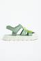 Girl's Orthopedic Sole White Green Colored Sandals - 3