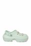 Women's Green High Platform Sole Stone Detailed Casual Sandals and Slippers - 3