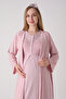 Maternity Nightgown Set - Lace Embroidered Cotton Maternity Nightgown and Dressing Gown 2-Piece Set - 3