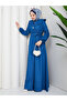 Buttoned Detailed, Specially Designed Collared Women's Denim Dress, Hijab Ferace - 6