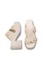 Siri Viven Women's Heeled Slippers 0012703 Beige Leather Textured - 5