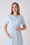 Patterned Textured Dressing Gown and Lace Detailed Maternity Nightgown 2-Piece Set - 2