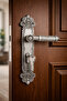 Mortise Door Handle Set, Silver Finish, Lock Body, Cylinder and Keys Included - 2