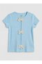 Lcw Kidsblue Crew Neck T-Shirt with Bow Detail for Girls