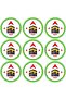 9 Pack Qibla Direction Self Adhesive Sign Sticker Round for Muslim Kaaba Prayer (Size, 15x15cm)