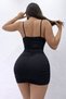 Drape Detail Sandy Fabric Strap Open and Closed Stylish Dress - 4