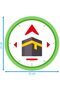 3 Pack Qibla Direction Self Adhesive Sign Sticker Round for Muslim Kaaba Prayer (Size, 15x15cm) - 3