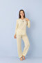 Viscose Long Sleeve Pajama Set with Bow Detail