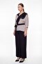 Women's Burgundy Summer Flounce Collar Set with Accessories and Striped Top and Bottom - 2