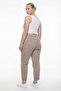 Women's Mink Summer Denim Trousers with Elastic Waist and Accessory Detailed Legs - 4