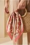 Twill Scarf Floral Patterned Powder Pink 50X50 cm Women's Scarf - 2