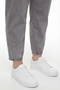 Women's Smoked Summer Denim Trousers with Elastic Waist and Accessory Detail on the Leg - 3