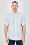 Men Regular Fit Stripe Short Sleeve Casual Shirt, Light Blue
