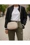Women's Synthetic Leather Crossbody Bag with 2 Compartments