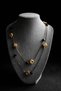 Gold Color & Black Chain Double Layer Necklace with Anti-Tarnish Coating, Modern Stone Detail, Stylish Design - 6