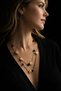 Gold Color & Black Chain Double Layer Necklace with Anti-Tarnish Coating, Modern Stone Detail, Stylish Design - 2