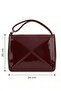 Folded Triangle Burgundy Hand and Shoulder Bag - 4