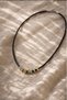 Black Cord Minimal Necklace with Gold & Silver Detail - 2