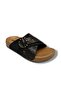 Mollis 501-26 Glittery Line Leather Single Buckle Soft Cross Women's Slippers