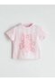 Lcw Kids Pink Crew Neck Printed Girls' T-Shirt