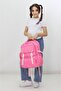 Girl's School Bag Fuchsia Foil Patterned Shiny Cover Primary School Backpack