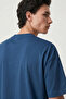 Men's Oversize Basic 100% Cotton Crew Neck Indigo T-Shirt - 3
