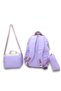 Girl's School Bag Set of 3 with Lunch Box, Pencil Holder, Plush Accessories, Lilac Primary School Kindergarten - 6