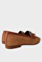 Stoned Tassel Wooden Detail Stylish Casual Women's Flat Shoes Taba - 6
