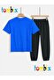 Uygunmoda Hi̇hello Printed T-Shirt Sweatpants (Sweatpants with Pockets) Top-Bottom Children's Set - 2
