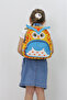 Kindergarten Girls Boys Backpack with Cute Owl Figure and Yellow Blue Pattern - 4