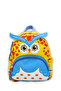Kindergarten Girls Boys Backpack with Cute Owl Figure and Yellow Blue Pattern