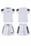 Gray Stripe Detailed Written T-Shirt and Shorts Set for Boys 23769 - 5