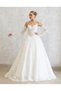 Bridal Dress with Embroidery, Complete French Lace Sleeves, with Pearls and Sequins, Embroidered