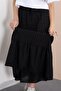 Black Girls' Long Cut Scalloped Skirt 23776 - 5