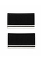 Sleeve Cuff Black Line White Knitwear Ribbed 2 Pieces 6 cm