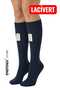 Women's 4-Piece Cotton Knee Socks Black Gray Navy Blue Smoked 36-40 Seasonal Trouser Socks - 4
