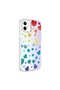 iPhone 12 Compatible Eldp M-Blue Patterned Case-Heart No3