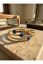 Three Row Gold Color Stainless Steel Handcuffs with Evil Eye Beads and Zircon Stones