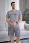 Men's Cotton Pajama Set - Flexible Textured and Comfortable Cut for Home Wear - 3