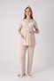 Lace Pajama Set 3-Piece Maternity Pajama Set - Scallop Lace Detailed Breastfeeding Compatible Mother Set - 6