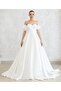 Bridal Gown-Wedding Dress Balloon Sleeve Belted Satin Fabric