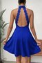 New Season Women's Off-The-Shoulder Turtleneck Short Imported Crepe Dress with Lace Detail on the Back - 6