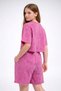 My Little Girl's Plain Girls' Set with Compact Washable Shorts for Ages 6-16 - Fuchsia