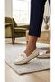 25700 Genuine Leather Gold Buckle Flat Sole Moccasin Ballerinas - 3